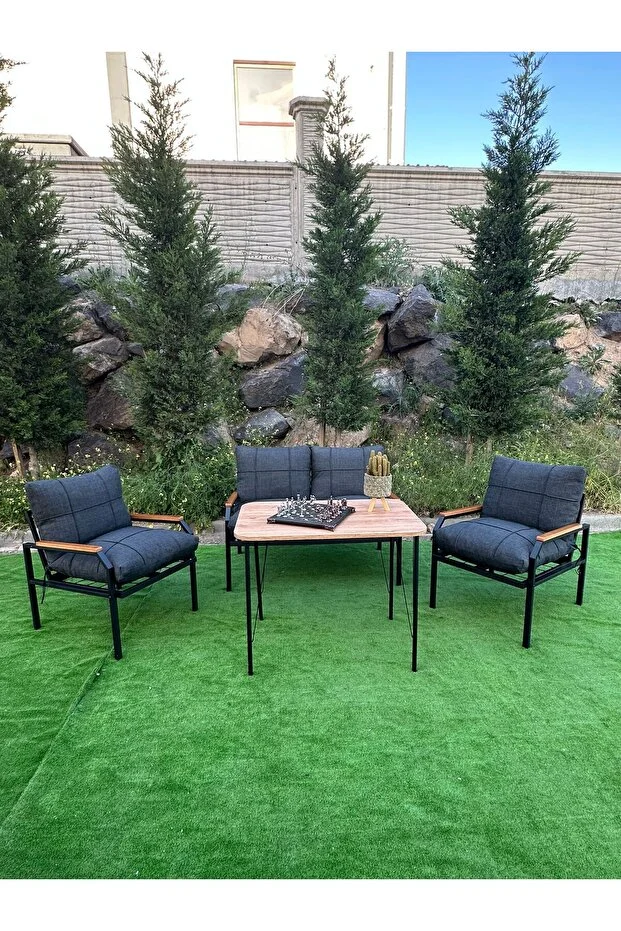 Balkon, Bahçe, Cafe Metal Koltuk Takımı 2 1 1 Masalı